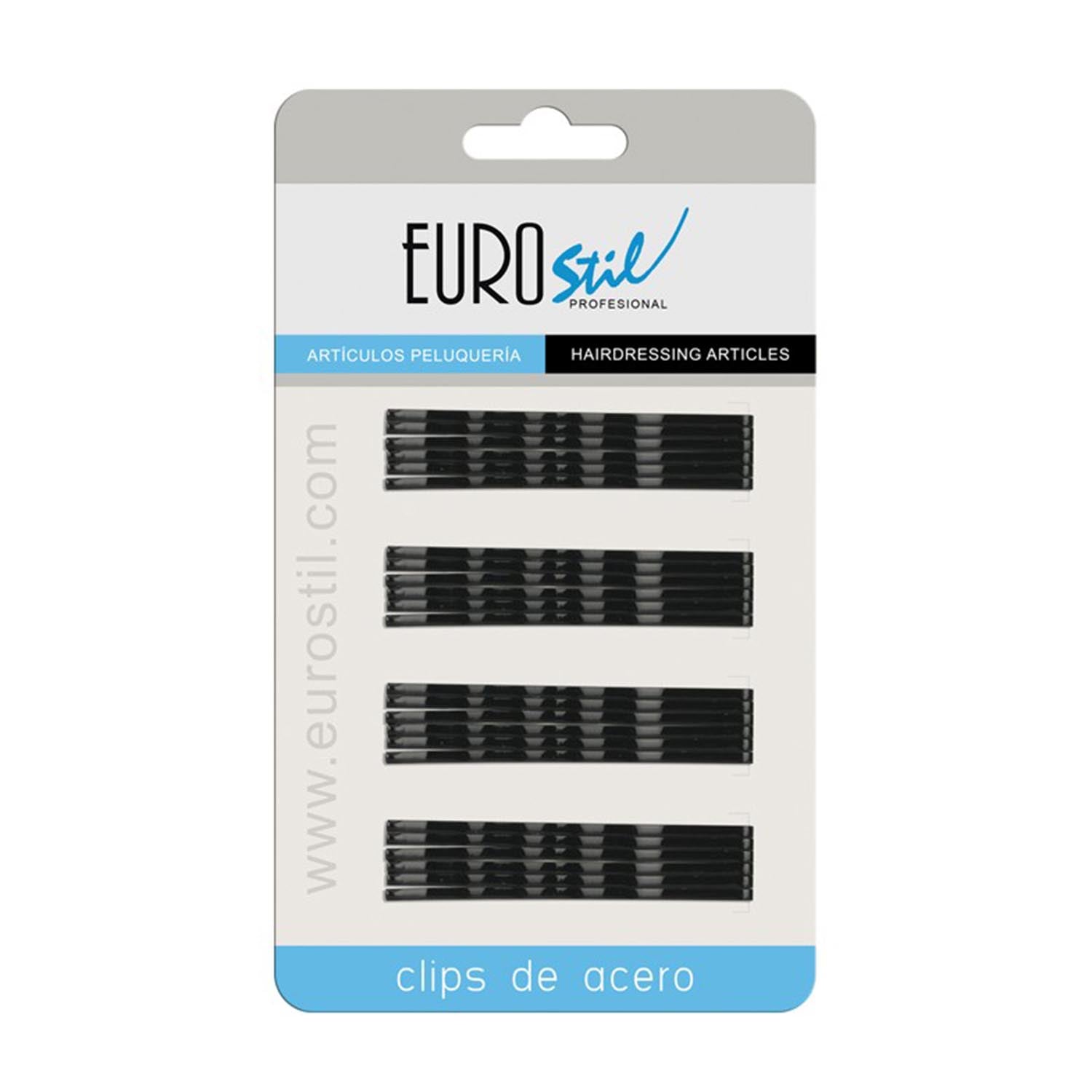 Eurostil Ondulados Clips Acero Negro Negro 70Mm Pack 1Un